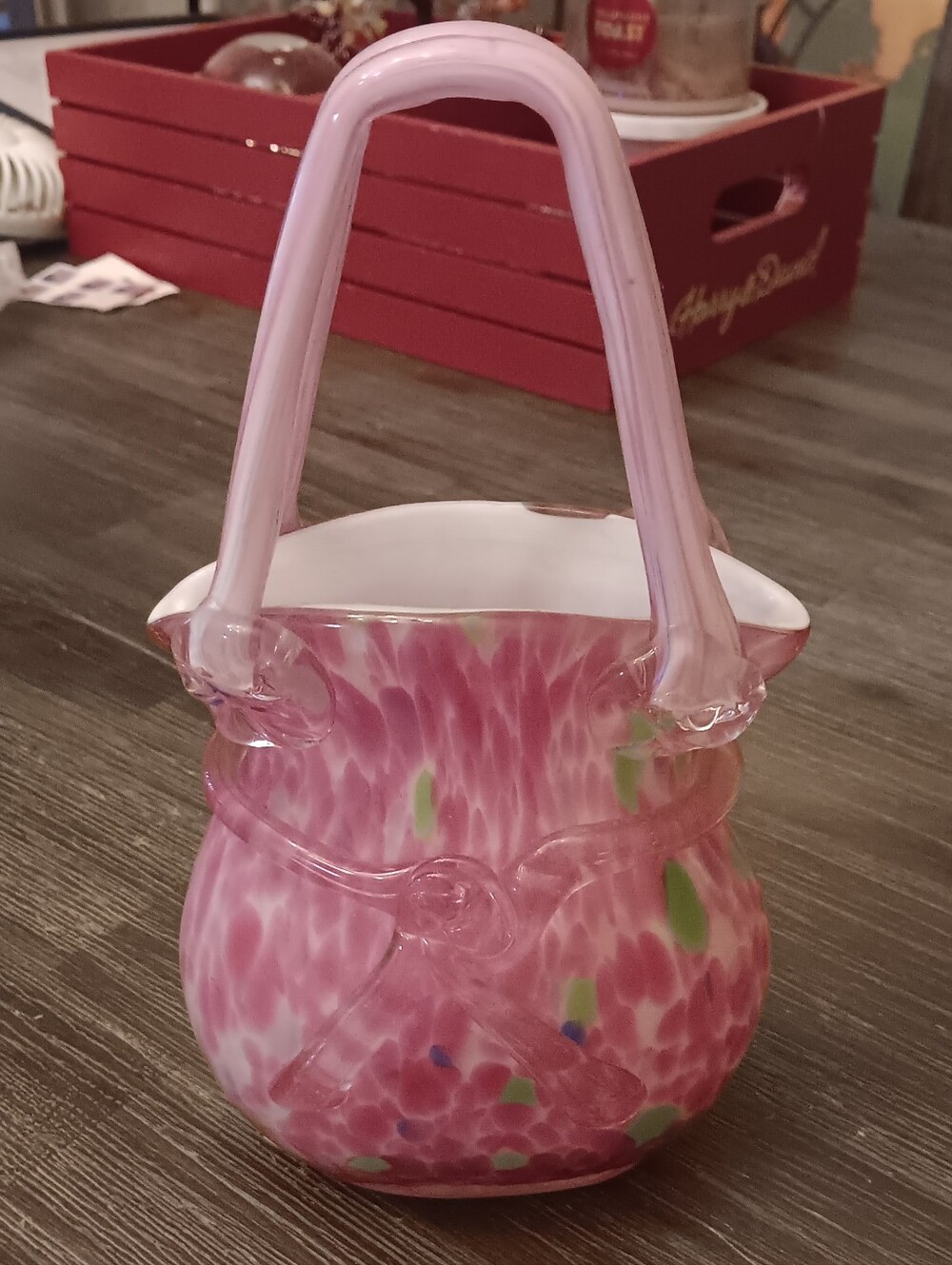 Catherines Pink Speckled Glass Hand Bag